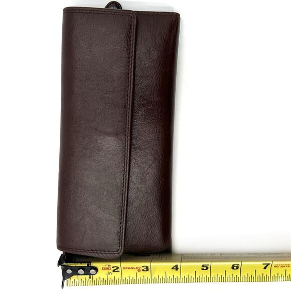 Bugatti Women’s Brown Leather RFID Trifold Wallet 26 Slot Organizer Minimalist - Picture 11 of 13